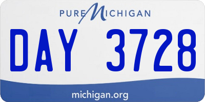 MI license plate DAY3728