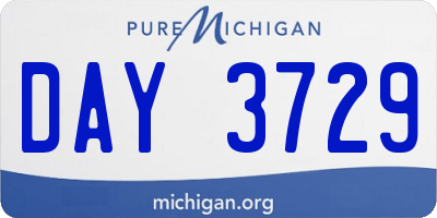 MI license plate DAY3729