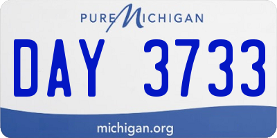 MI license plate DAY3733