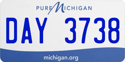 MI license plate DAY3738
