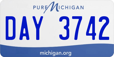 MI license plate DAY3742