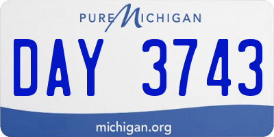 MI license plate DAY3743