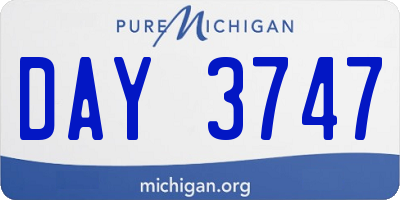 MI license plate DAY3747