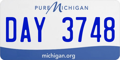 MI license plate DAY3748