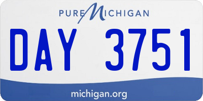 MI license plate DAY3751