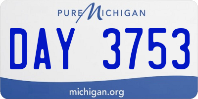 MI license plate DAY3753