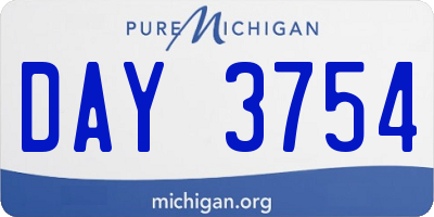 MI license plate DAY3754