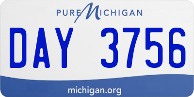 MI license plate DAY3756