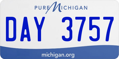MI license plate DAY3757