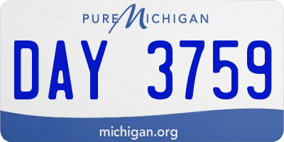 MI license plate DAY3759