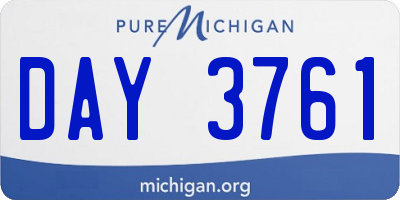 MI license plate DAY3761