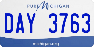 MI license plate DAY3763