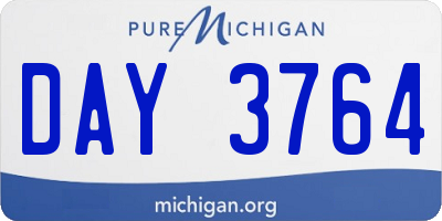 MI license plate DAY3764