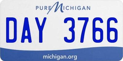MI license plate DAY3766