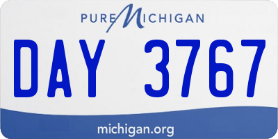 MI license plate DAY3767