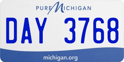 MI license plate DAY3768