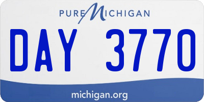 MI license plate DAY3770