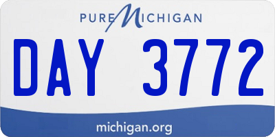 MI license plate DAY3772