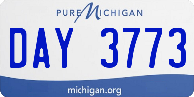 MI license plate DAY3773