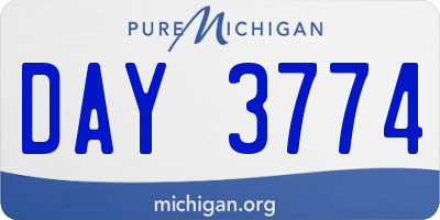 MI license plate DAY3774
