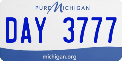 MI license plate DAY3777