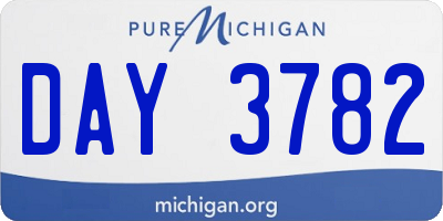 MI license plate DAY3782