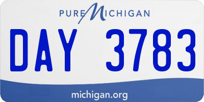 MI license plate DAY3783