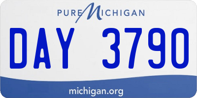 MI license plate DAY3790