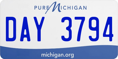 MI license plate DAY3794