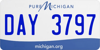 MI license plate DAY3797