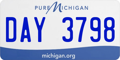 MI license plate DAY3798