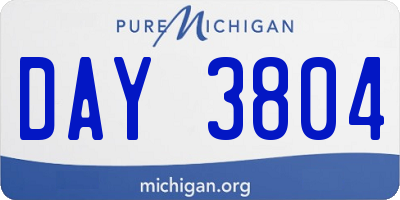 MI license plate DAY3804