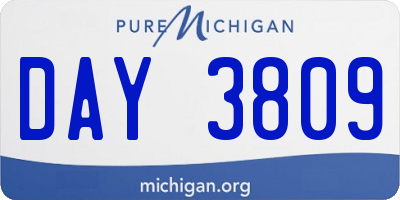 MI license plate DAY3809