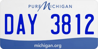 MI license plate DAY3812