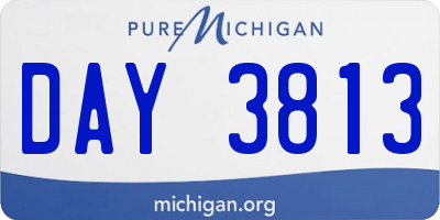 MI license plate DAY3813