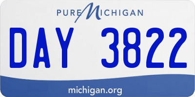 MI license plate DAY3822