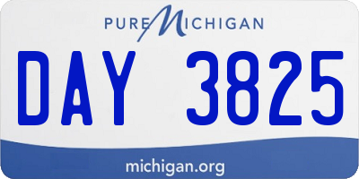 MI license plate DAY3825