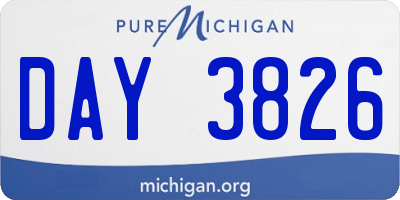 MI license plate DAY3826