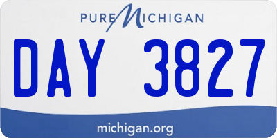 MI license plate DAY3827