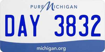 MI license plate DAY3832