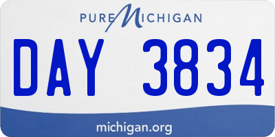 MI license plate DAY3834