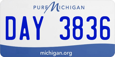 MI license plate DAY3836