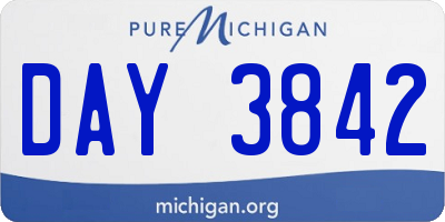 MI license plate DAY3842