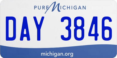 MI license plate DAY3846