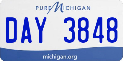MI license plate DAY3848