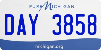 MI license plate DAY3858