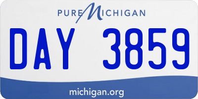 MI license plate DAY3859