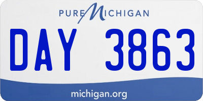MI license plate DAY3863