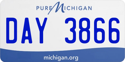 MI license plate DAY3866