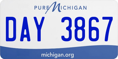 MI license plate DAY3867